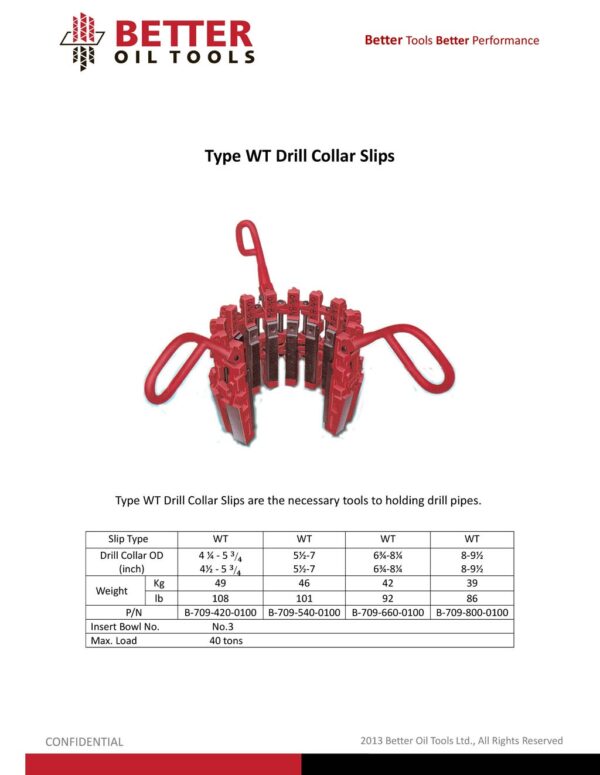 Type WT Drill Collar Slips