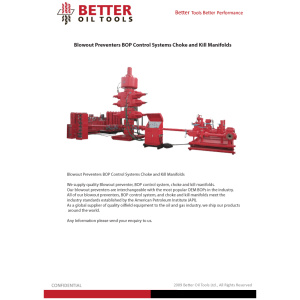 Blowout Preventers BOP Control Systems Choke and Kill Manifolds